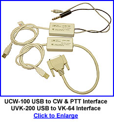 UCW-100 USB to CW and PTT Interface, UVK-200 USB to VK-64 Interface